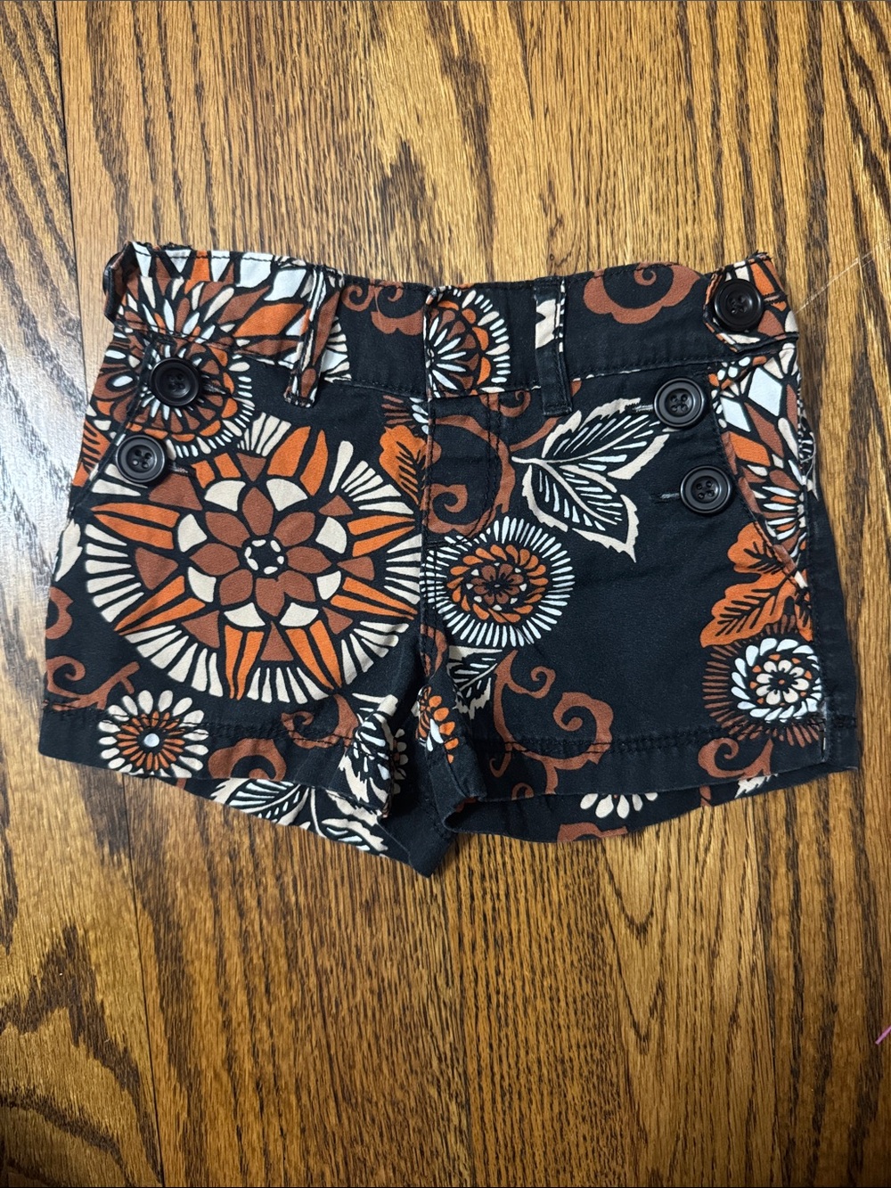 Vintage Baby Gap Floral Shorts 3T Fall 2009 Retro Mod Print